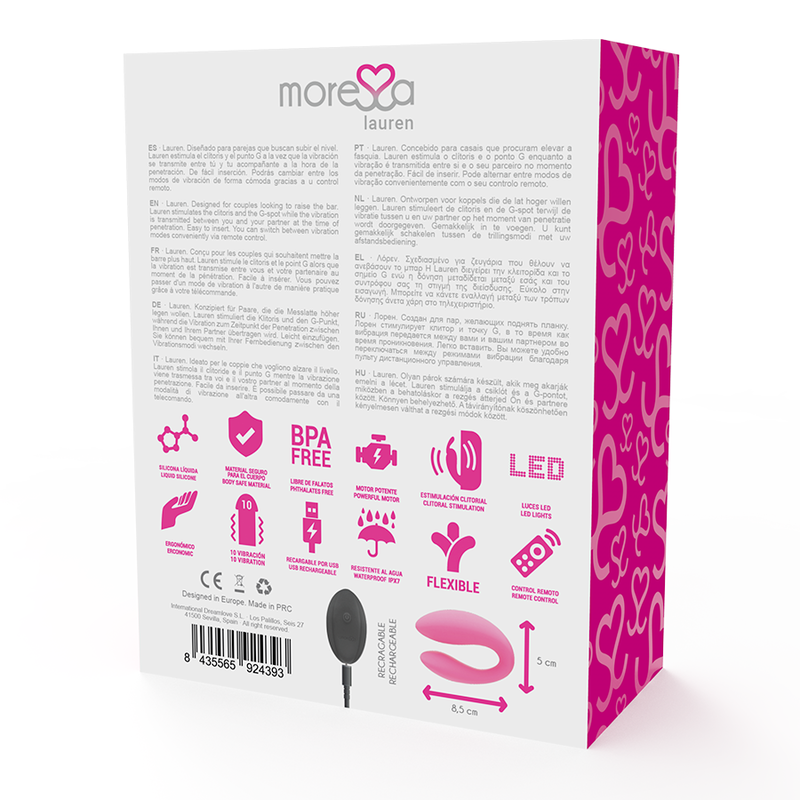 Moressa-Lauren Stimolatore con Telecomando per Coppia-Silicone 2 Moressa-Lauren Stimolatore con Telecomando per Coppia-Silicone · Giocattoli per coppie (imaginea 2)
