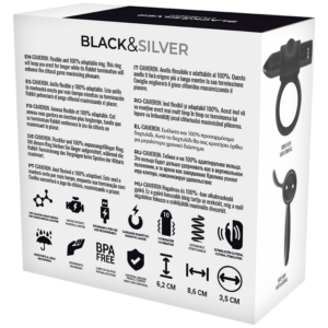 Black&silver-Cameron Anello fallico con Telecomando Watchme-Silicone — BLACK&SILVER · Anelli & Guaine per pene (immagine 6)