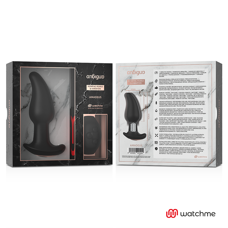 Anbiguo-Amadeus Plug anale Vibratore a rotazione di perle 6 Anbiguo-Amadeus Plug anale Vibratore a rotazione di perle · Accessori BDSM (imaginea 6)