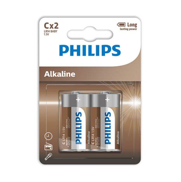 Phillips-Batterie Alcaline C LR14 Blister*2