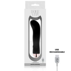 Dolce Vita-Vibratore ricaricabile Two Nero 7 Velocità-Silicone, 7 · Vibratori (imaginea 3)