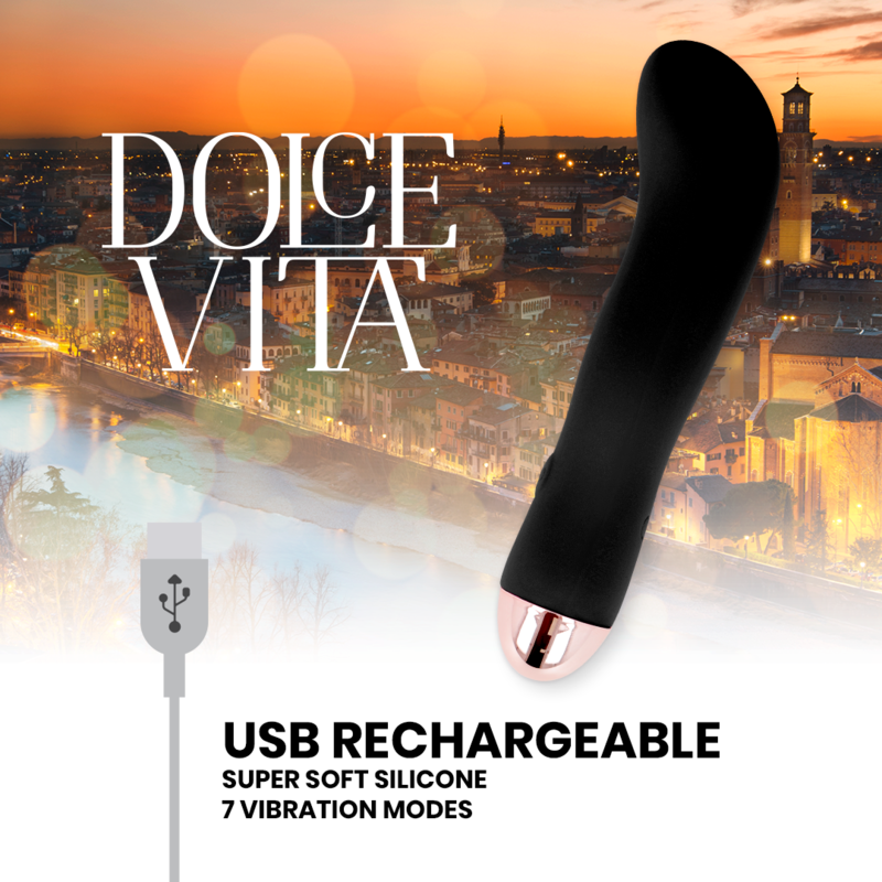 Dolce Vita-Vibratore ricaricabile Two Nero 7 Velocità-Silicone, 7 2 Dolce Vita-Vibratore ricaricabile Two Nero 7 Velocità-Silicone, 7 · Vibratori (imaginea 2)