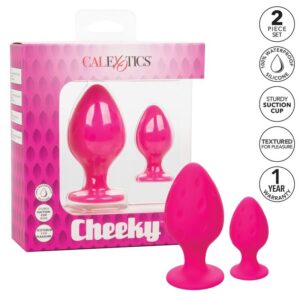 Calexotics-Cheeky Plug anale Rosa-Silicone, Impermeabile, Ventosa · Accessori BDSM (immagine 3)