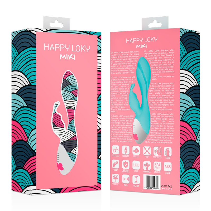 Happy Loky-Miki Rabbit Vibrator Turchese, Usb · Vibratori (imaginea 8)