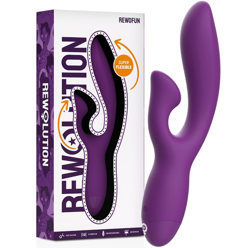 Rewolution-Rewofun Vibratore Flessibile Coniglio, Stimola A-spot