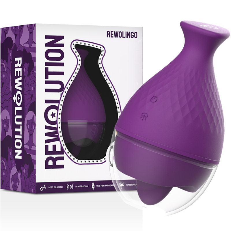 REWOLUTION REWOPULSE VIBRADOR CON LENGUA Rewolution-Rewolingo Vibratore con Lingua-10 velocità, Ricaricabile · Vibratori