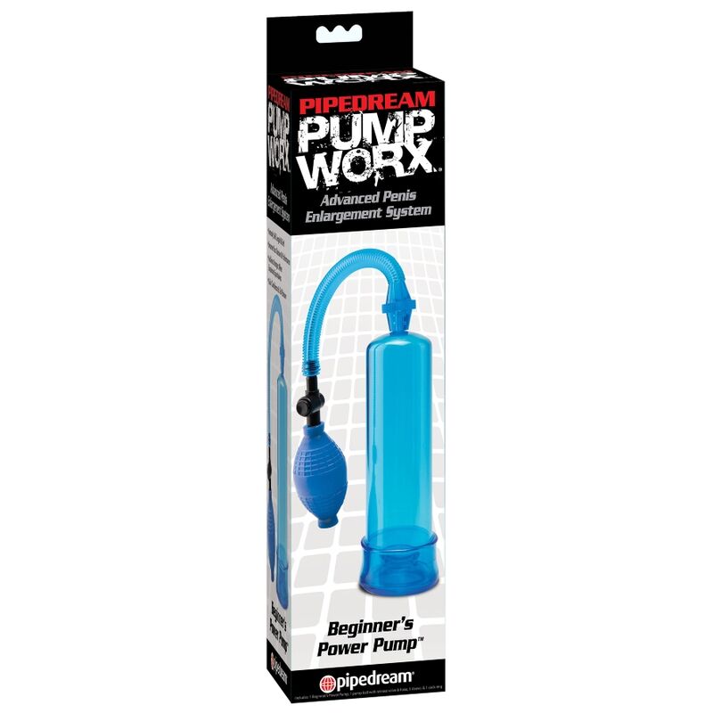 Pump Worx-Power Pump per Principianti Trasparente - Blu-PVC 2 Pump Worx-Power Pump per Principianti Trasparente - Blu-PVC — PIPEDREAMS · Anelli & Guaine per pene (imaginea 2)