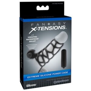 Fantasy X-tensioni-Gabbia Pene in Silicone con Vibratore — PIPEDREAMS · Anelli & Guaine per pene (imaginea 4)