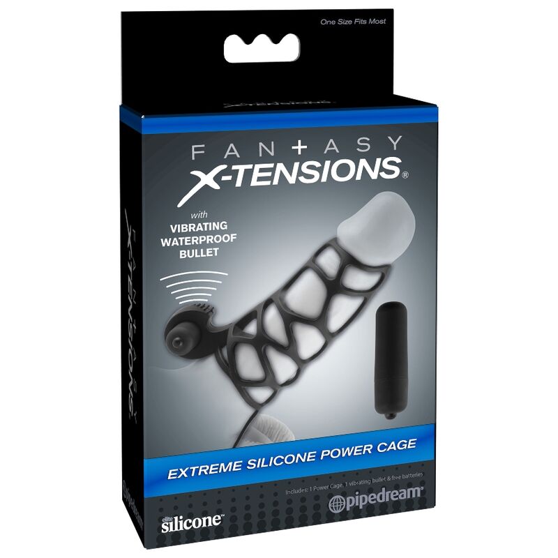 Fantasy X-tensioni-Gabbia Pene in Silicone con Vibratore — PIPEDREAMS · Anelli & Guaine per pene (imaginea 4)