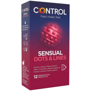 Control Condoms-Sensual Dots & Lines Preservativo Textured, 12