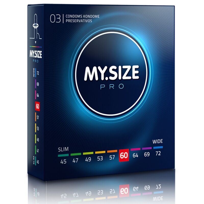 My Size Pro-Pro Preservativi 60 mm, 3 Pezzi-Lattice