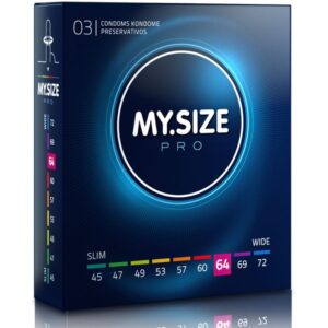 My Size Pro-Pro Preservativi 64 mm, 3 Pezzi-Lattice