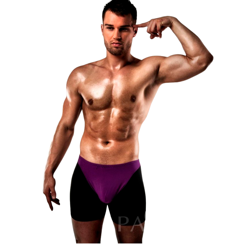 Passion Men-Boxer-009 Lilla/Nero Biancheria intima erotica S/M