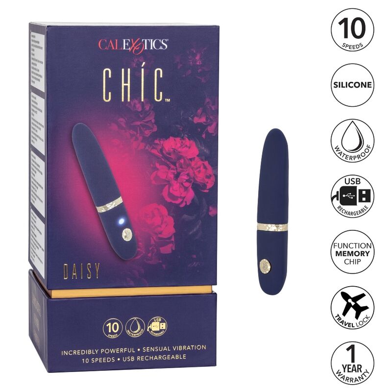 Calexotics-Chic Daisy Mini Massaggiatore-Silicone, 10 velocità · Vibratori (immagine 5)