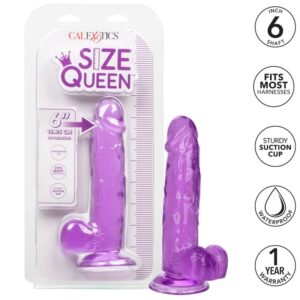 Calexotics-Size Queen Dildo Purple 15.3 cm-TPR, Impermeabile · Dildo & Stimolatori (imaginea 2)