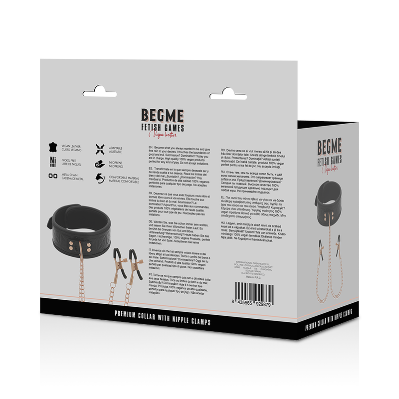 Begme-Collana con morsetti per capezzoli, foderato con neoprene 30 Begme-Collana con morsetti per capezzoli, foderato con neoprene — BEGME FETISH GAMES · Accessori BDSM (imaginea 2)
