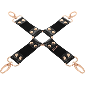 Begme Black Edition-Black Edition Vegan Leather Hog Tie-Metal — BEGME FETISH GAMES · Bondage & Manette (imaginea 4)