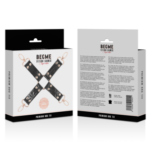 Begme Black Edition-Black Edition Vegan Leather Hog Tie-Metal — BEGME FETISH GAMES · Bondage & Manette (imaginea 5)