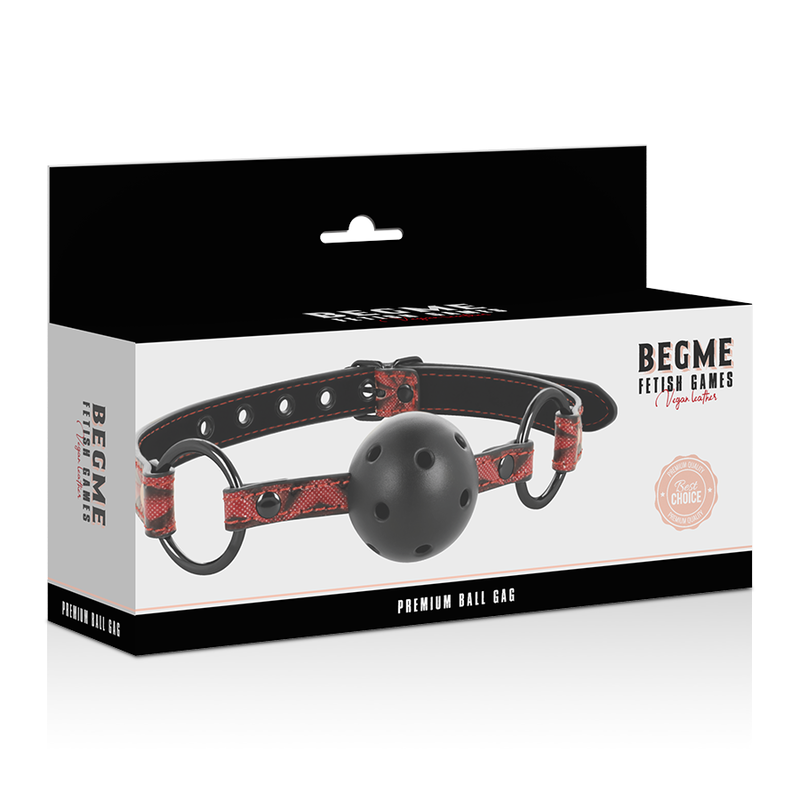 Begme Red Edition-Red Edition Gag di Pelle Vegana — BEGME FETISH GAMES · Bondage & Manette (imaginea 5)