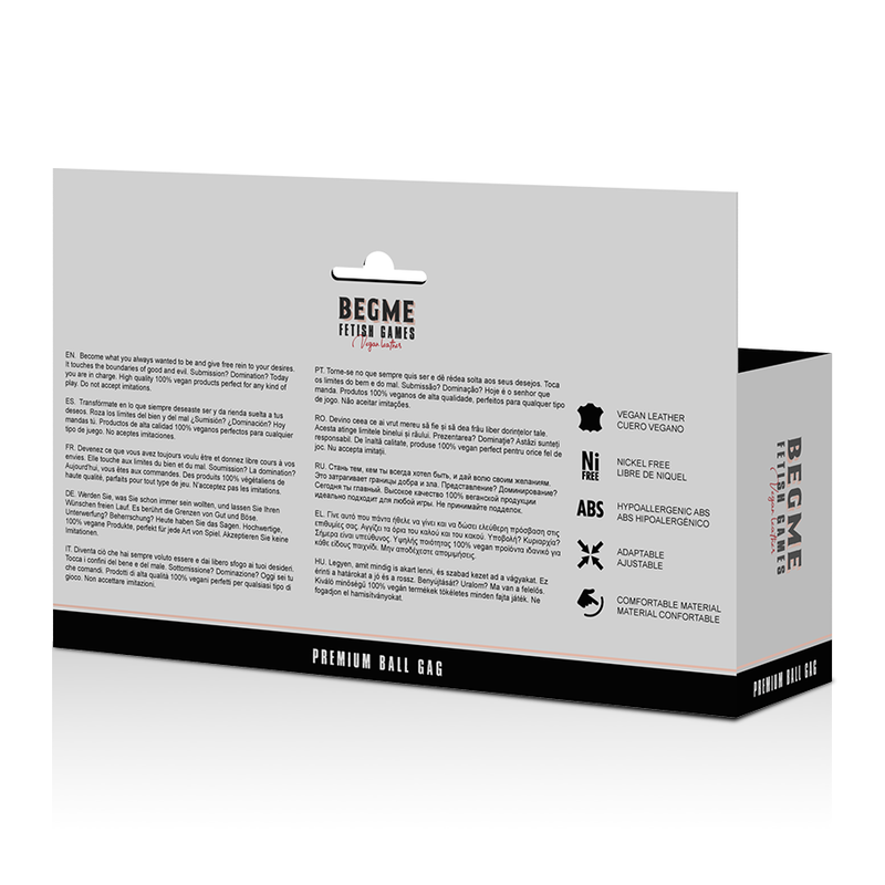 Begme Red Edition-Red Edition Gag di Pelle Vegana — BEGME FETISH GAMES · Bondage & Manette (imaginea 4)