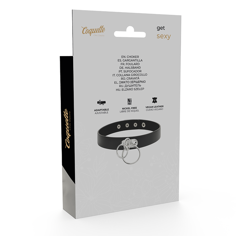 Coquette Accessories-Choker Doppio con Anelli di Pelle Vegana — COQUETTE CHIC DESIRE · Accessori BDSM (imaginea 6)