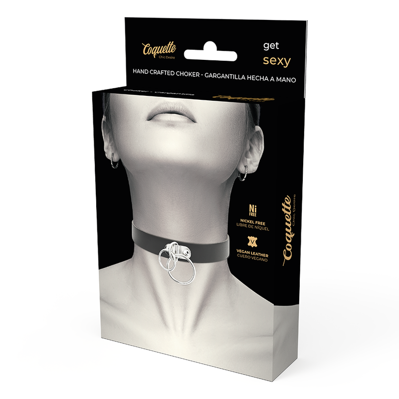 Coquette Accessories-Choker Doppio con Anelli di Pelle Vegana — COQUETTE CHIC DESIRE · Accessori BDSM (imaginea 5)