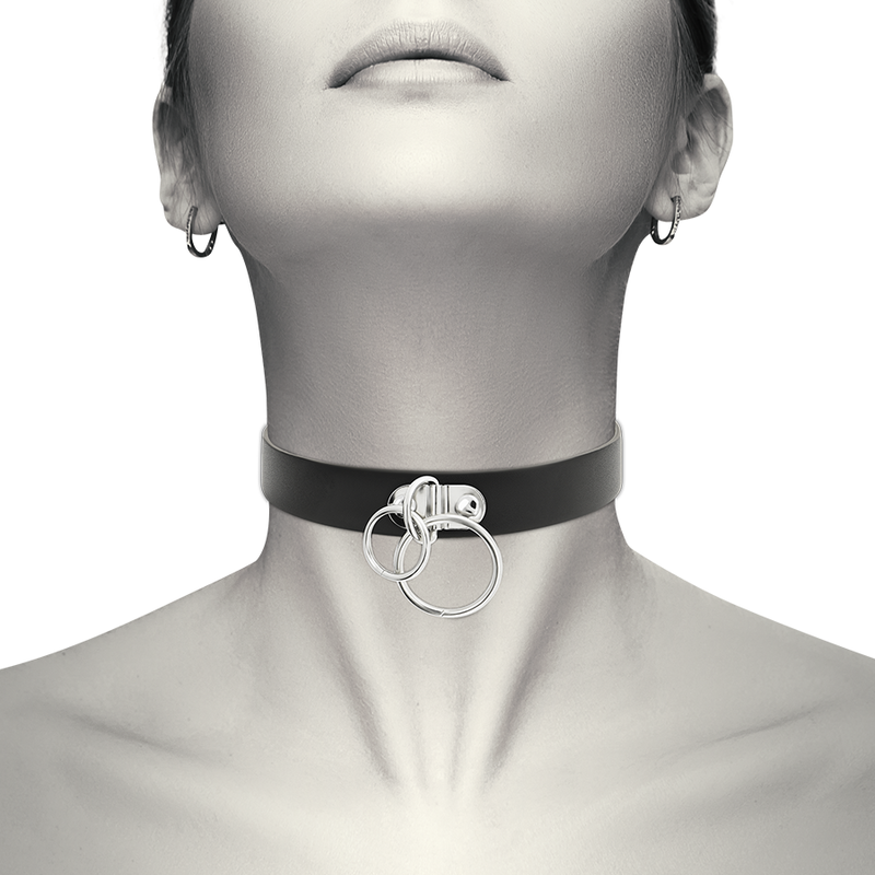 Coquette Accessories-Choker Doppio con Anelli di Pelle Vegana 2 Coquette Accessories-Choker Doppio con Anelli di Pelle Vegana — COQUETTE CHIC DESIRE · Accessori BDSM (imaginea 2)