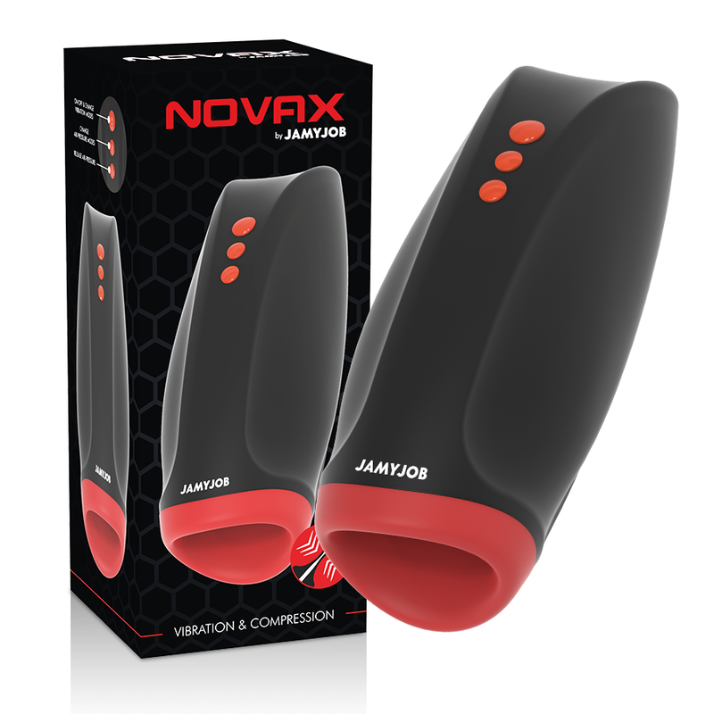 Jamyjob-Novax Masturbatore a Vibrazione e Compressione-Silicone, 10 · Masturbatori (imaginea 6)