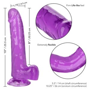 Calexotics-Taglia Queen Dildo Viola 20.3 cm-TPR, Impermeabile, Ventosa · Dildo & Stimolatori (imaginea 4)