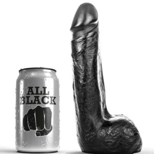 All Black-Dildo Realist Morbido Nero 20 Cm-TPR