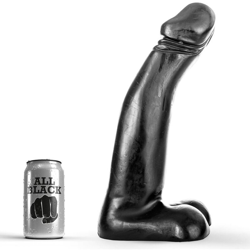 All Black-Dildo Realistico Nero per Fisting 29 Cm-Silicone