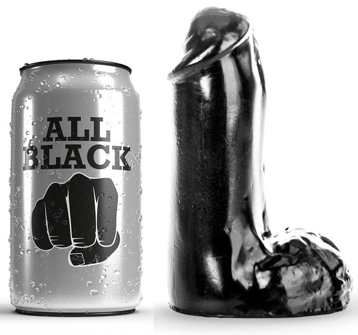 All Black-Dildo Realistico 13 Cm-Silicone