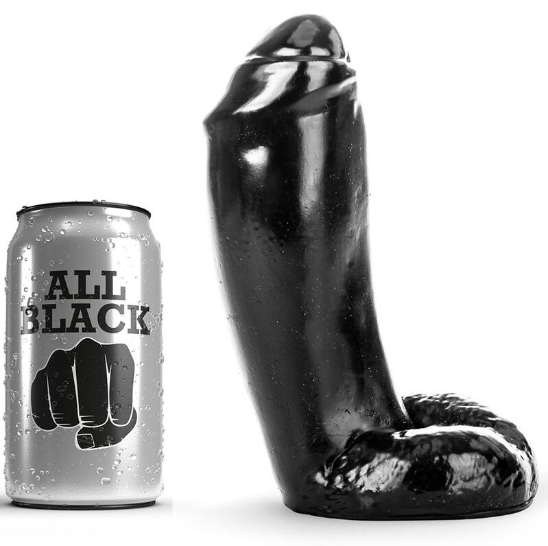 All Black-Dildo Realistico 18 cm-Waterproof