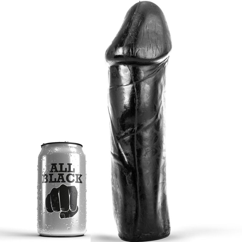 All Black-Dildo 28 cm senza testicoli-Silicone
