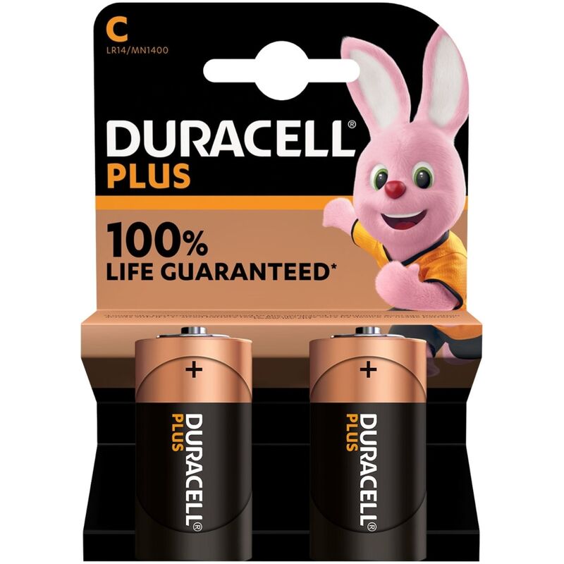 Duracell-Plus Power Batteria Alcalina C LR14, 2 Pezzi