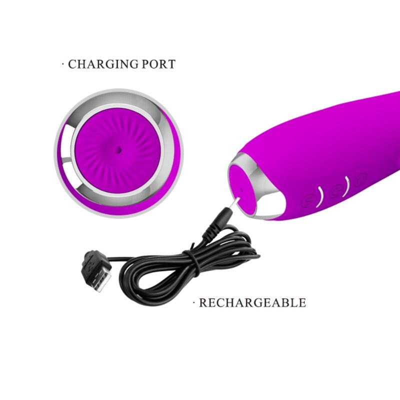 High Tech-Molly Vibratore Rotativo Ricaricabile-Silicio, 12 velocità — PRETTY LOVE · Vibratori (immagine 4)