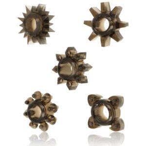 Ohmama-Set di 5 anelli per pene e testicoli in silicone 3 Ohmama-Set di 5 anelli per pene e testicoli in silicone · Anelli & Guaine per pene