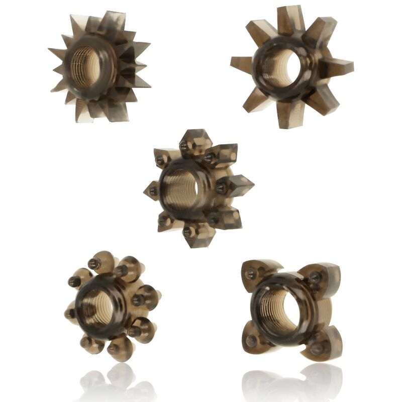 Ohmama-Set di 5 anelli per pene e testicoli in silicone 1 Ohmama-Set di 5 anelli per pene e testicoli in silicone · Anelli & Guaine per pene