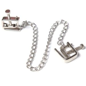 Ohmama Fetish-Morsetti metallici regolabili a vite e catena 4 Ohmama Fetish-Morsetti metallici regolabili a vite e catena · Accessori BDSM