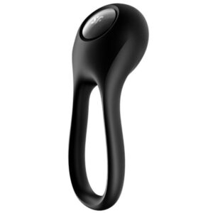 Satisfyer Ring-Majestic Duo Anello Vibratore Nero-Silicone, 12 velocità
