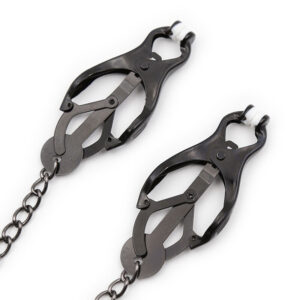 Ohmama Fetish-Morsetti per capezzoli giapponesi a catena Nero-Metal · Accessori BDSM (imaginea 3)