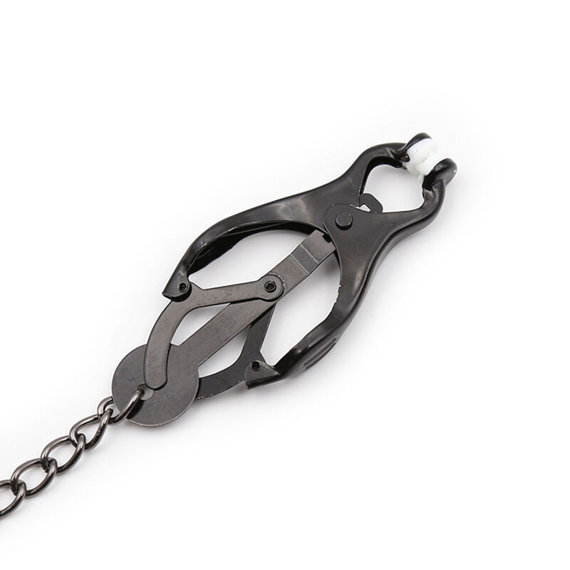 Ohmama Fetish-Morsetti per capezzoli giapponesi a catena Nero-Metal · Accessori BDSM (imaginea 6)