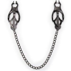 Ohmama Fetish-Morsetti per capezzoli giapponesi a catena Nero-Metal