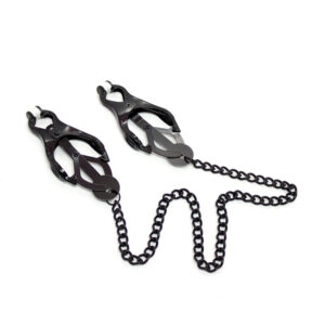 Ohmama Fetish-Morsetti per capezzoli giapponesi a catena Nero-Metal · Accessori BDSM (imaginea 8)