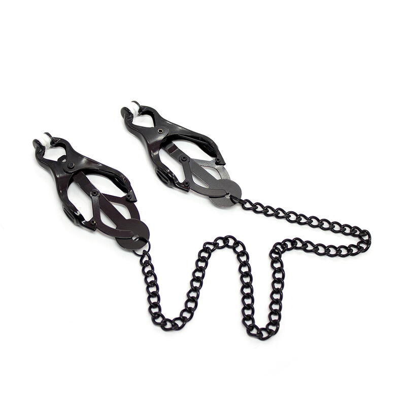 Ohmama Fetish-Morsetti per capezzoli giapponesi a catena Nero-Metal · Accessori BDSM (imaginea 8)