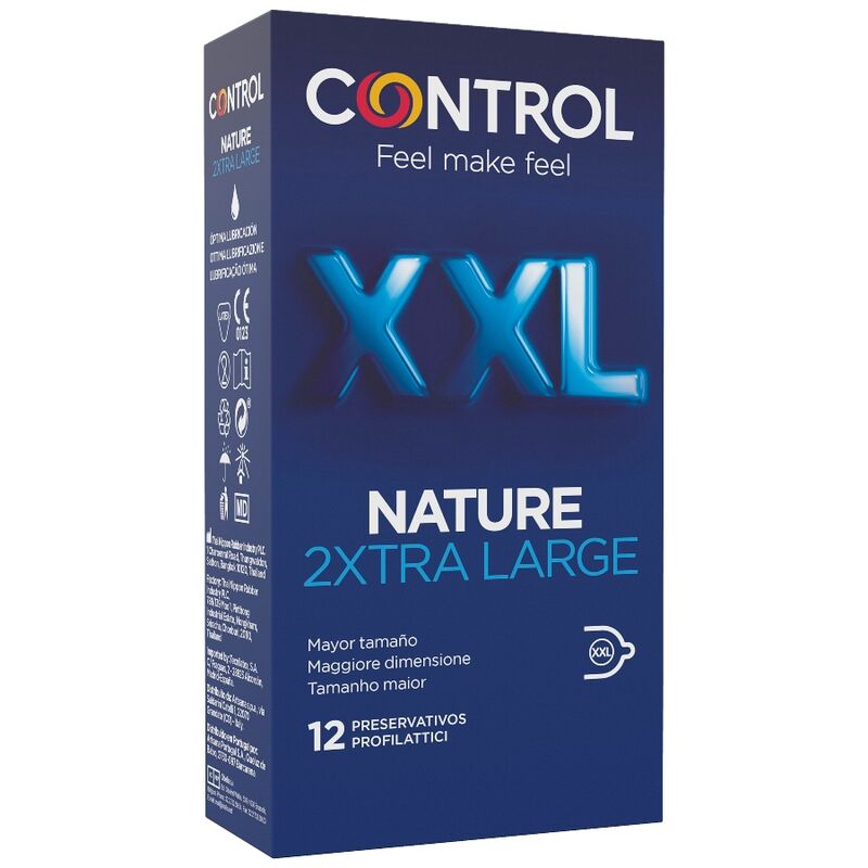 Control Condoms-Nature 2Xtra Large Xxl Preservativo - 12 Pezzi