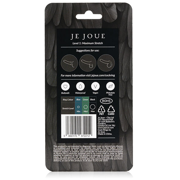Je Joue-Anello Stretch Massimo per Pene in Silicone - Nero · Anelli & Guaine per pene (imaginea 5)