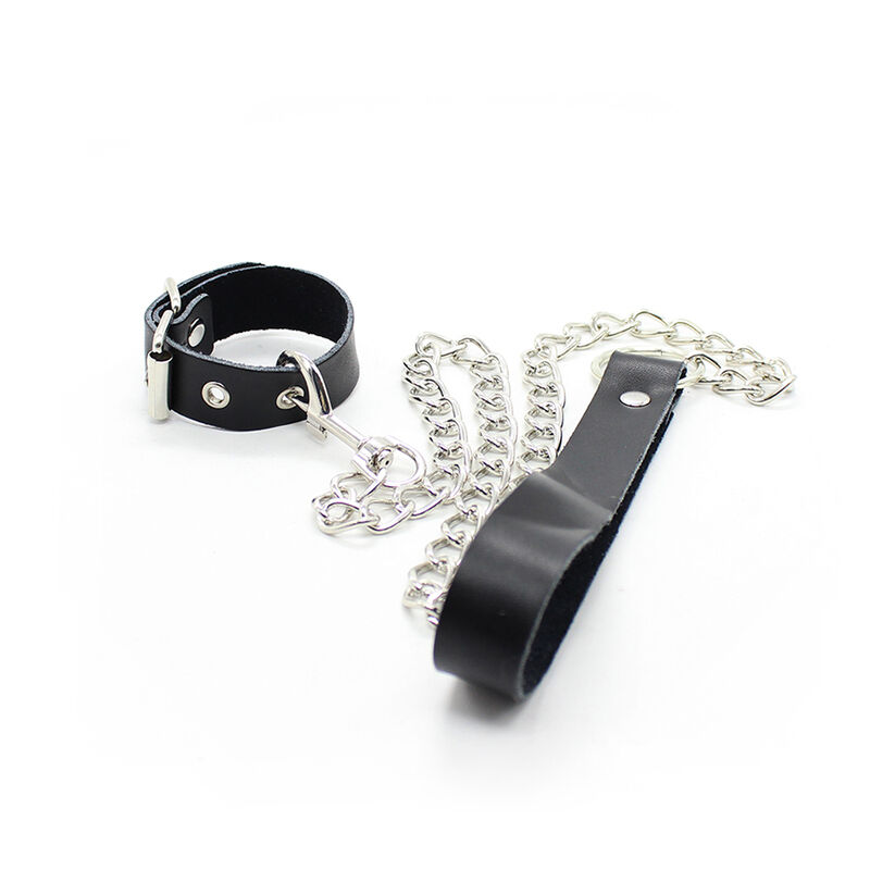 Ohmama Fetish-Collana Pene e cinturino in pelle con catena in metallo 2 Ohmama Fetish-Collana Pene e cinturino in pelle con catena in metallo · Accessori BDSM (immagine 2)
