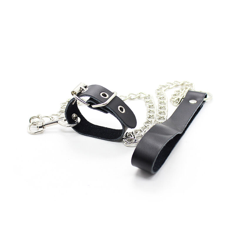 Ohmama Fetish-Collana Pene e cinturino in pelle con catena in metallo 3 Ohmama Fetish-Collana Pene e cinturino in pelle con catena in metallo · Accessori BDSM (immagine 3)