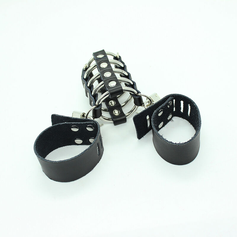 Ohmama Fetish-Gabbia per il pene con anelli e cinghie metalliche 2 Ohmama Fetish-Gabbia per il pene con anelli e cinghie metalliche · Accessori BDSM (imaginea 2)